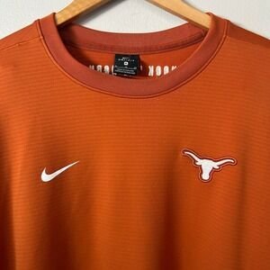 Nike Texas Longhorns Shirt Mens XL Burnt Orange Dri-Fit On Field Long Sleeve